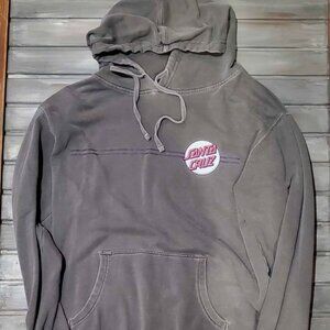 Santa Cruz Hoodie Woman's Large Pullover Skateboard Sweatshirt Classic Gray Pink